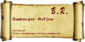 Bamberger Rufina névjegykártya